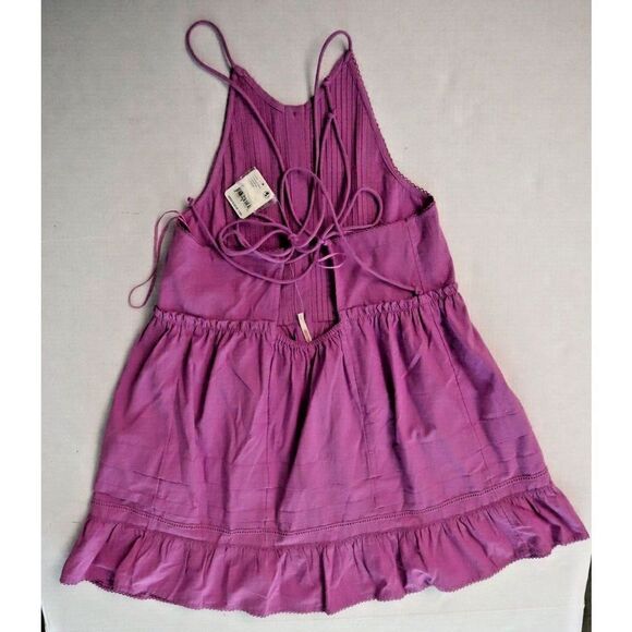 Free People OB1487039 Women's Sz S Purple Cotton Desert Days Mini Dress $128 - Picture 7 of 10